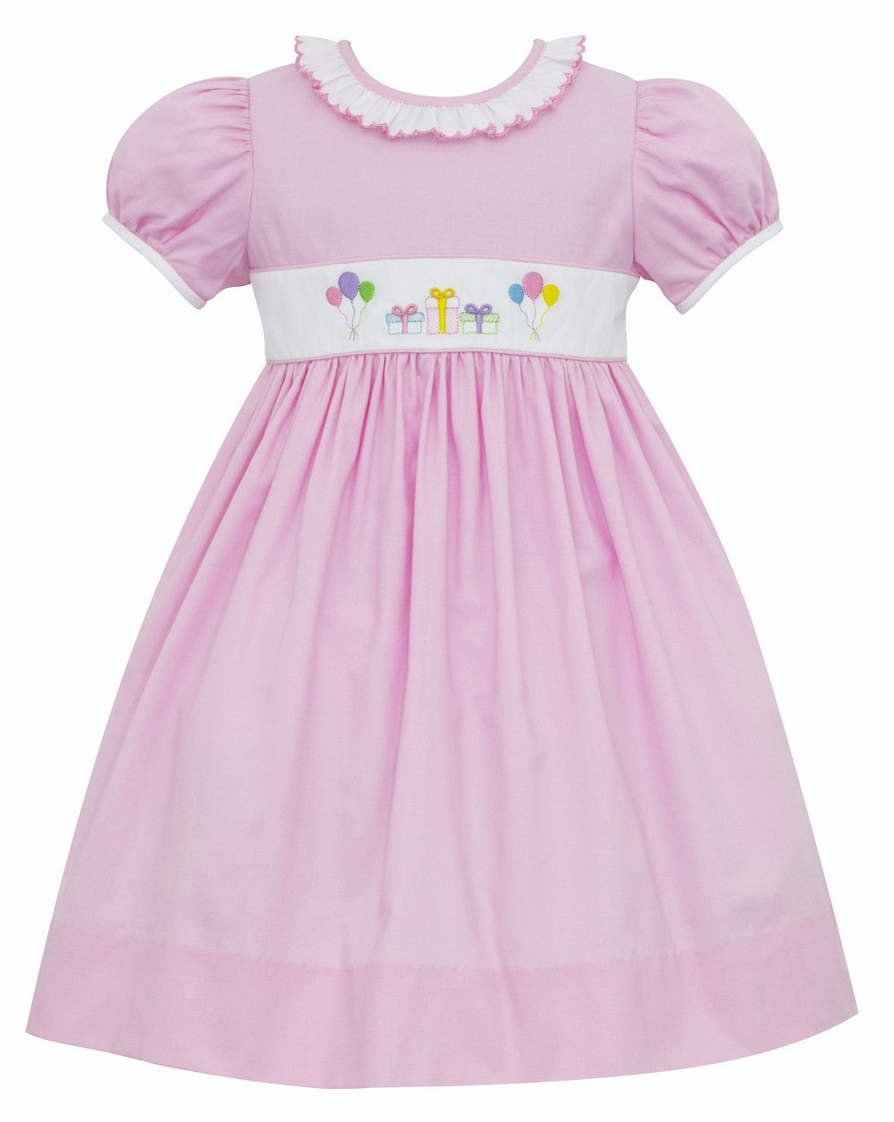 Anavini Baby / Toddler Girls Pink Embroidered Birthday Party Dress - Ruffle Neck 24M Anavini Baby / Toddler Girls Pink Embroidered Birthday Party Dress - Ruffle Neck 24M
