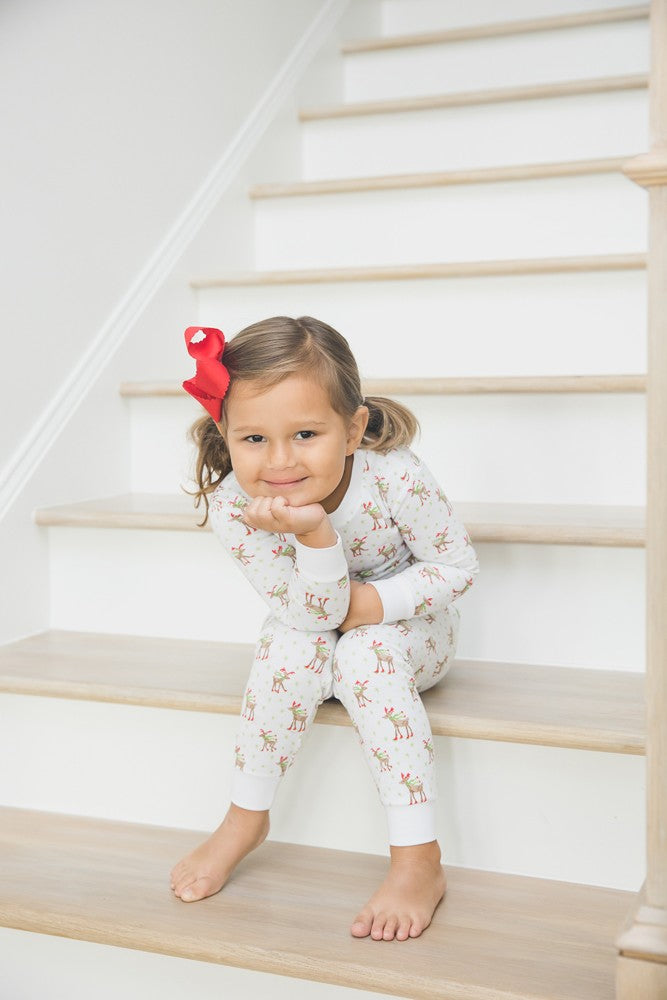 Proper Peony Pima Reindeer - 2-Piece Loungewear Set