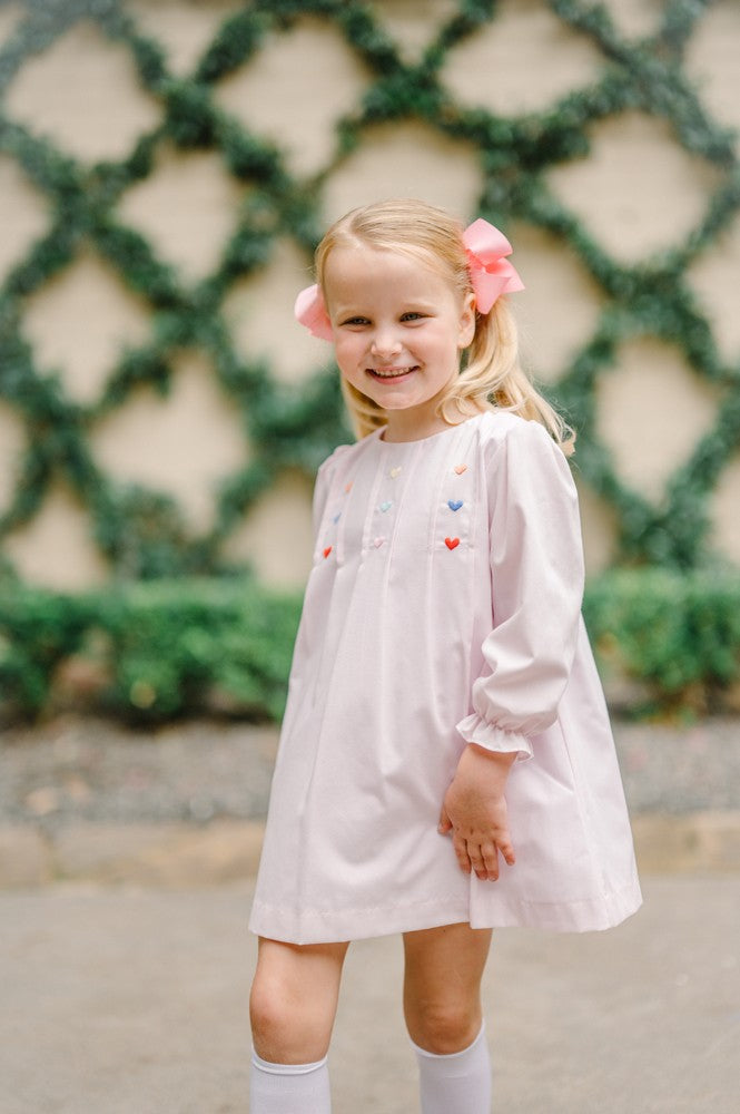 Proper Peony Girls Dress - Pink Cherub Valentine Hearts