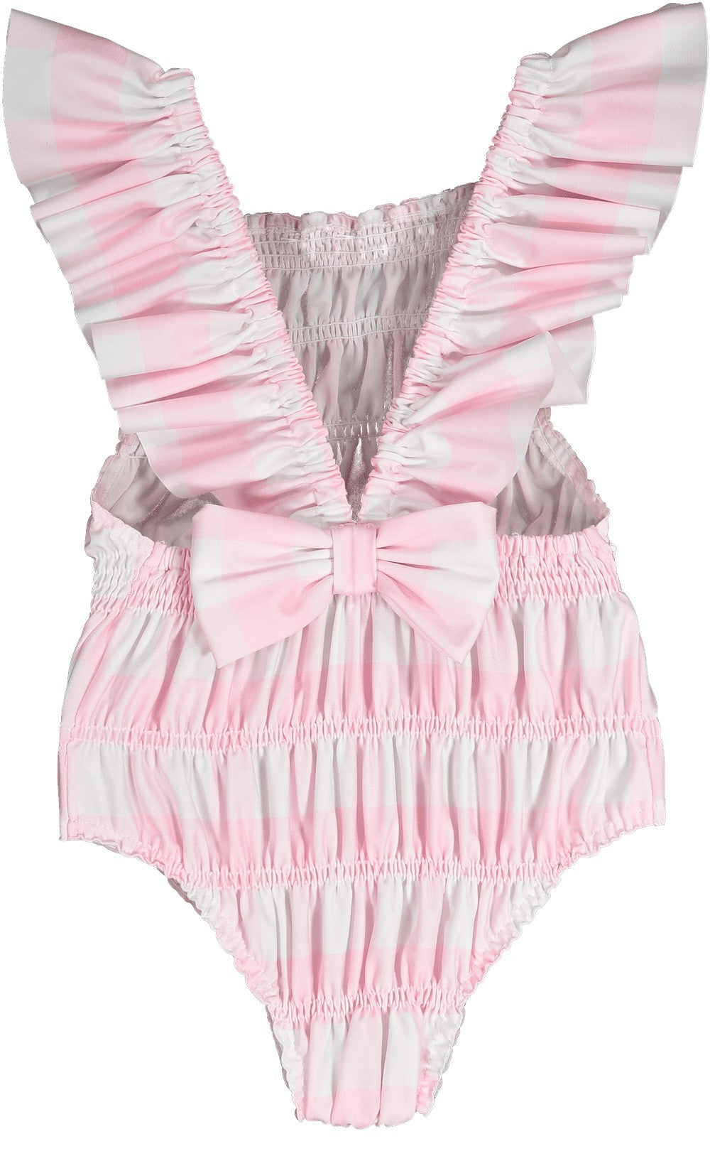 Sal & Pimenta Girls Swimsuit - Buffalo Check - Pink - Frilled