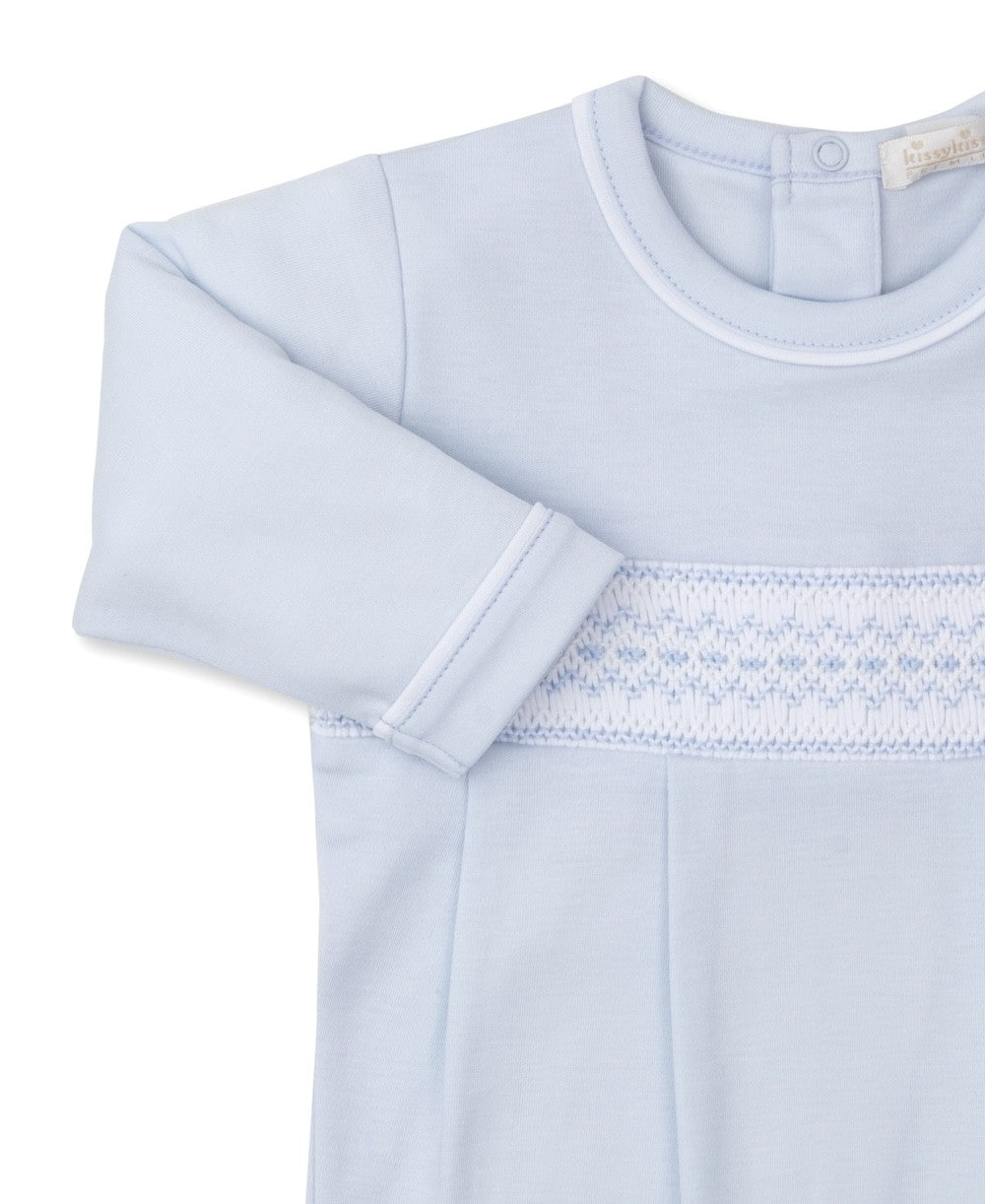 Kissy Kissy Baby Boys Smocked Footie - Blue