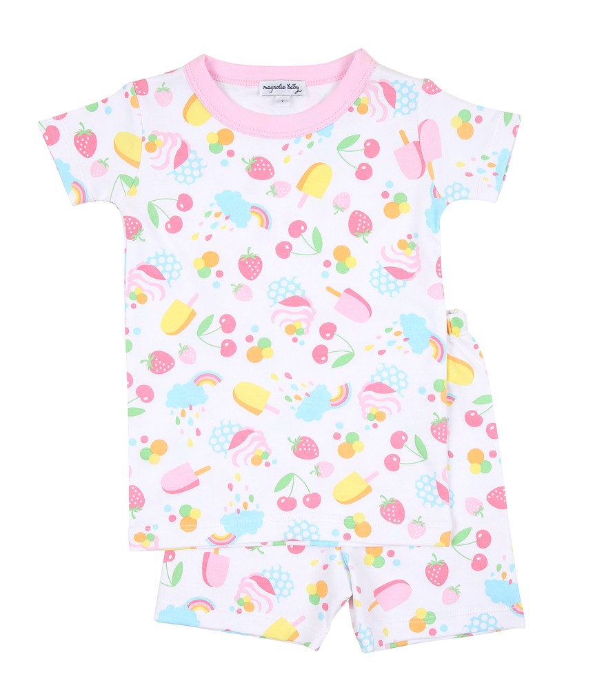 Magnolia Baby Little Girls Pink Summer Treats & Fruits Short Pajamas by Magnolia Baby