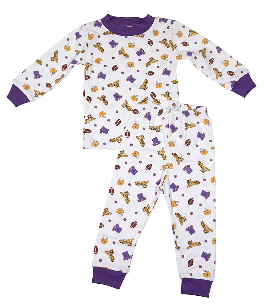 La Luna Boys / Girls Long Pajamas - Purple LSU Tigers