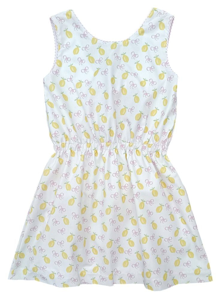 James & Lottie Girls Kristin Knot Dress - Yellow Lemon Squeeze the Day