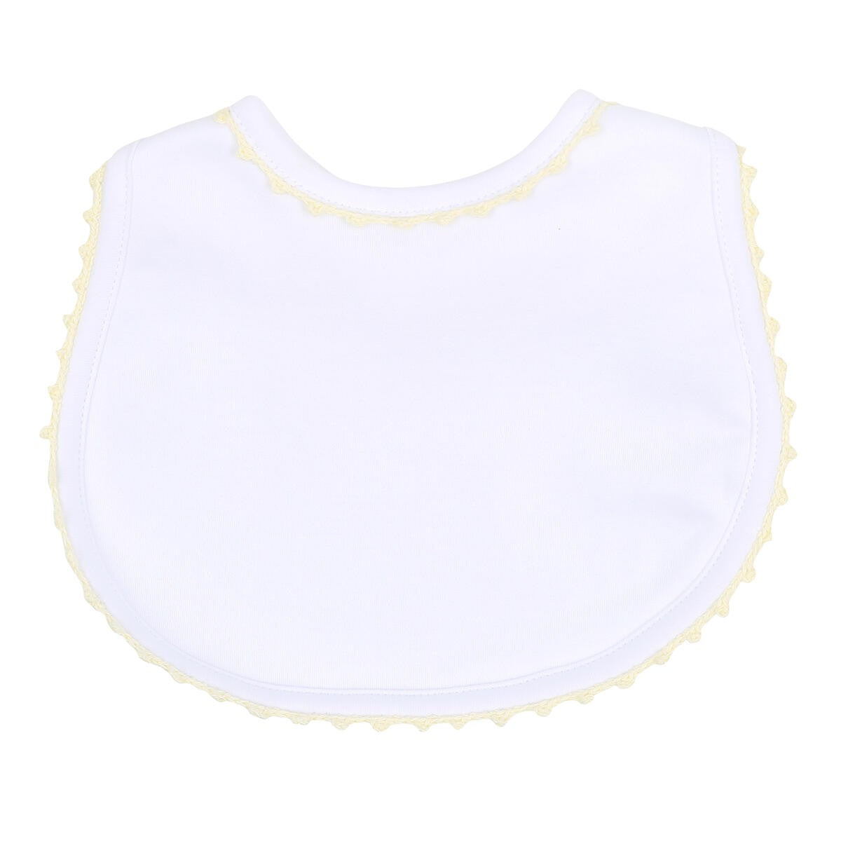 Magnolia Baby Joy Unisex White Bib - Yellow Trim