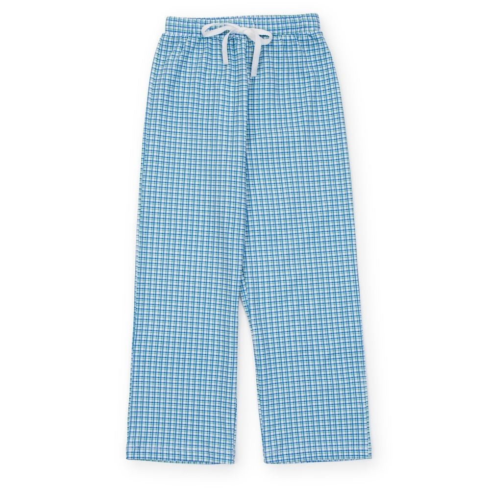 Lila & Hayes Boys Beckett Hang Out Pants - Blue Hampton Plaid