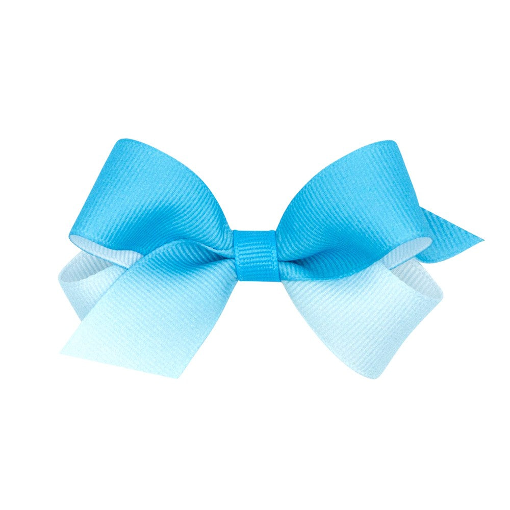 Wee Ones Girls Hair Bow on Clip - Grosgrain Ombre - Blue