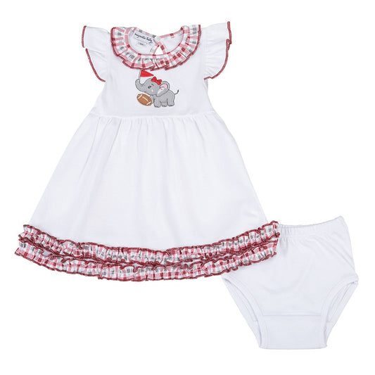 Magnolia Baby Girls Alabama Crimson Tide Applique Flutters Dress
