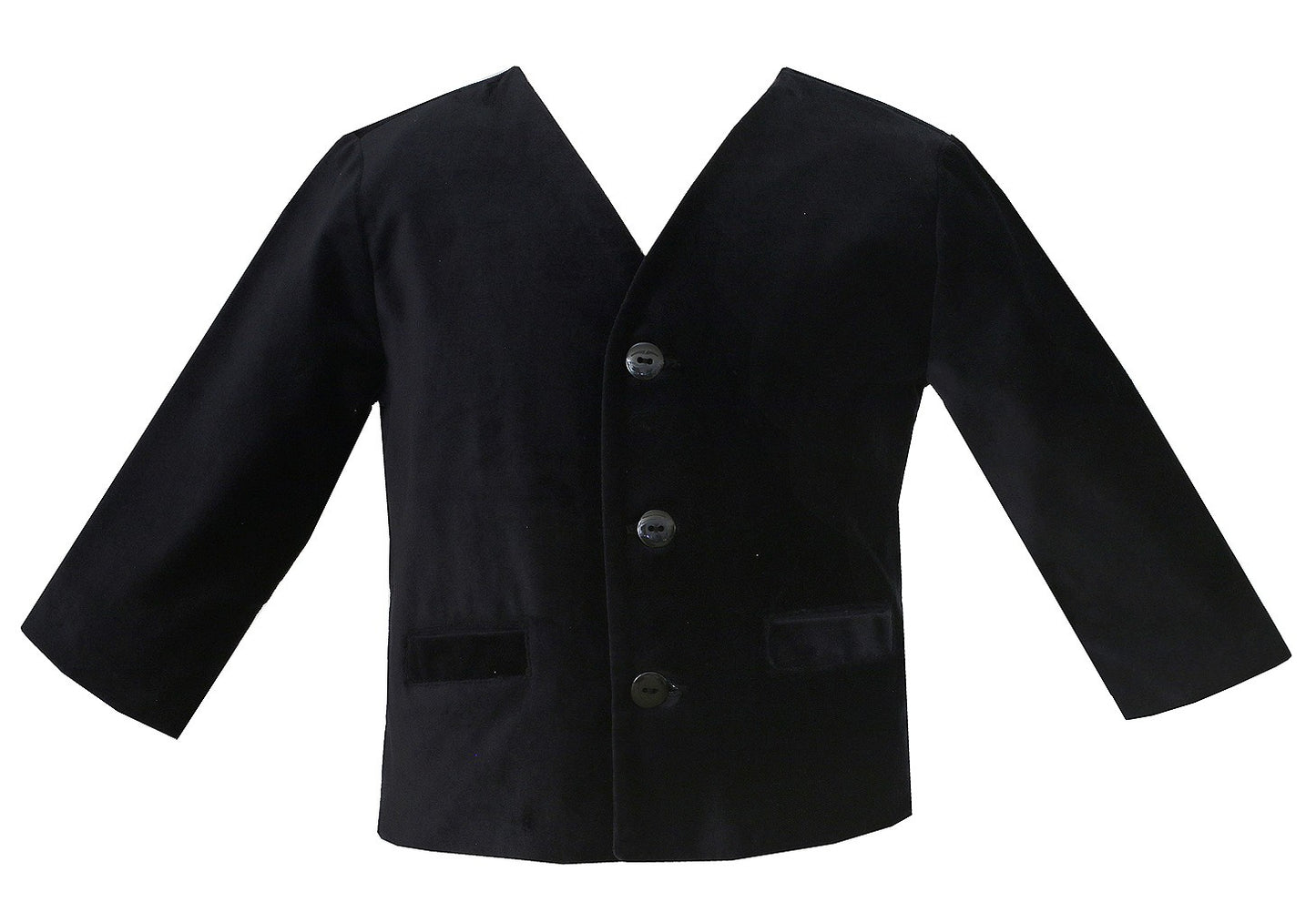 Anavini Baby / Toddler Boys Eton Style Jacket - Black Velvet
