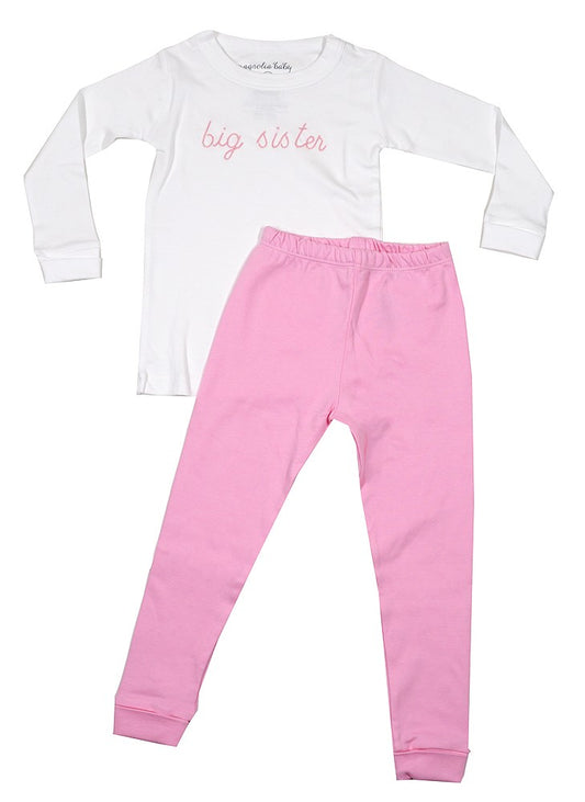 Magnolia Baby Girls Big Sister Long Pajamas - Pink