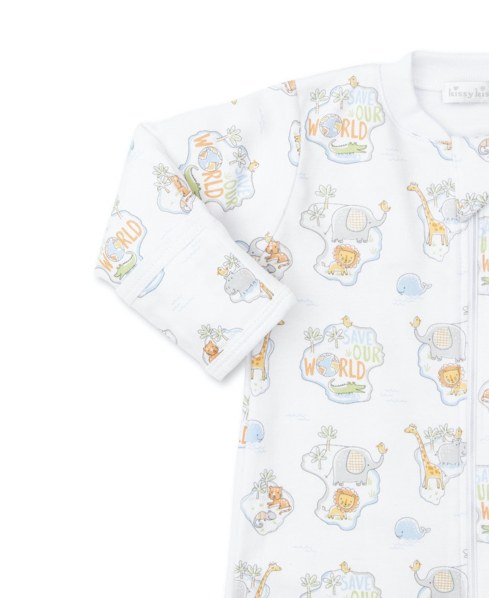 Kissy Kissy Baby Footie with Zipper - Save Our World Animals by Kissy Kissy