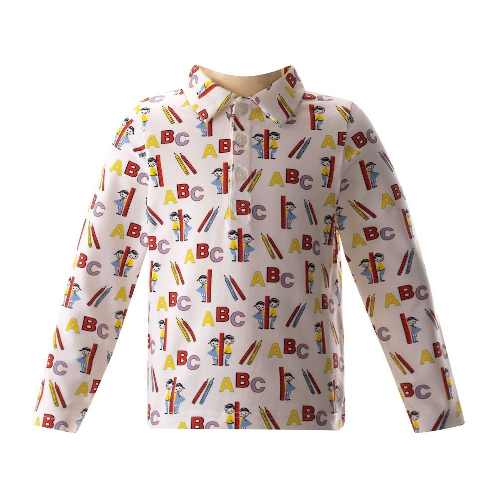 Rachel Riley London Boys Back to School ABC Polo Shirt