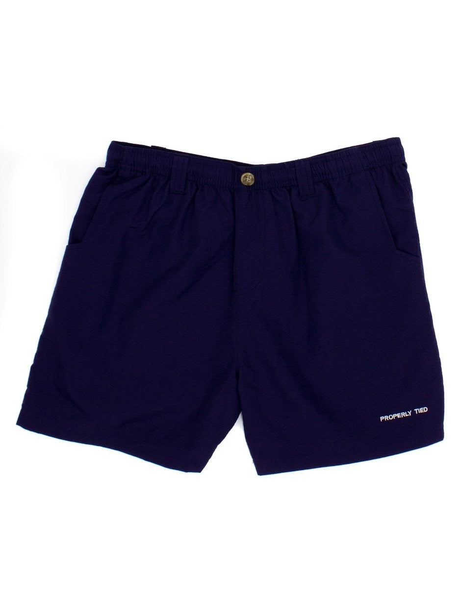 Properly Tied Boys Mallard Shorts - Navy Blue Solid by Properly Tied