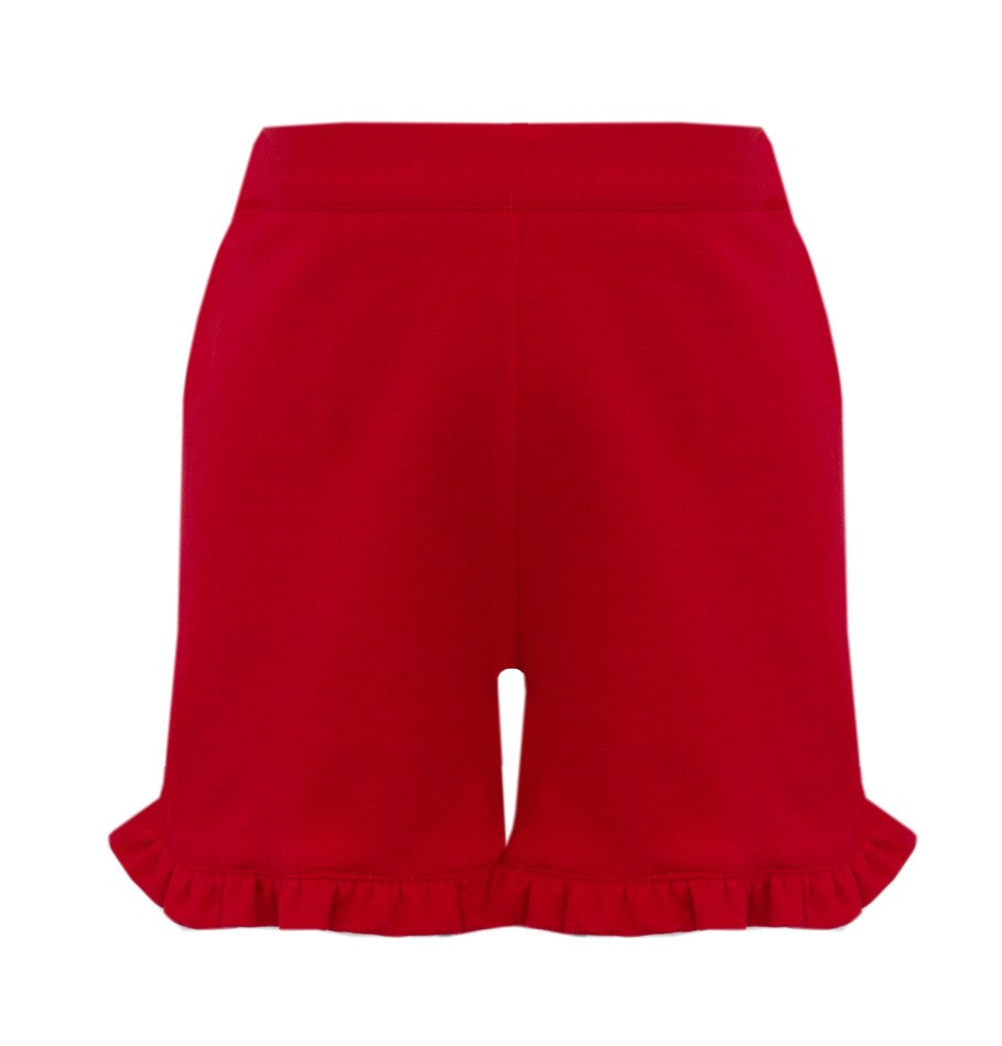 Claire & Charlie Toddler Girls Red Ruffle Shorts with Back to School Top by Claire & Charlie