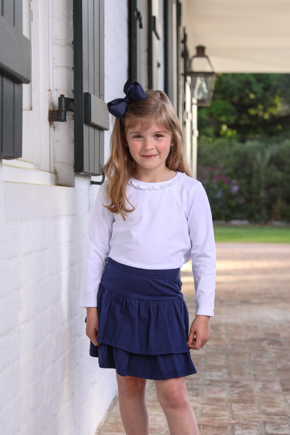 Trotter Street Kids Girls Rosemary Skort - Navy Blue by Trotter Street Kids