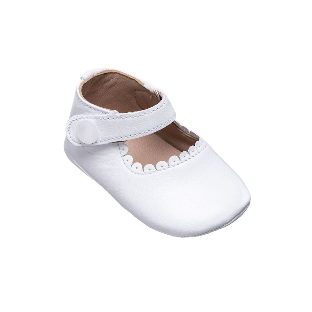 Elephantito Baby Shoes - Girls Mary Janes - White