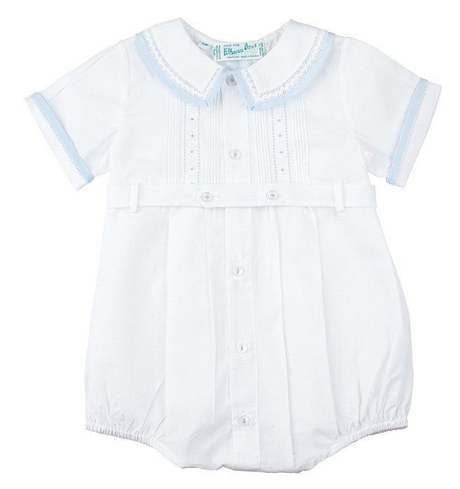 Feltman Brothers Infant Boys 23908 White Bubble Outfit with Blue Trim