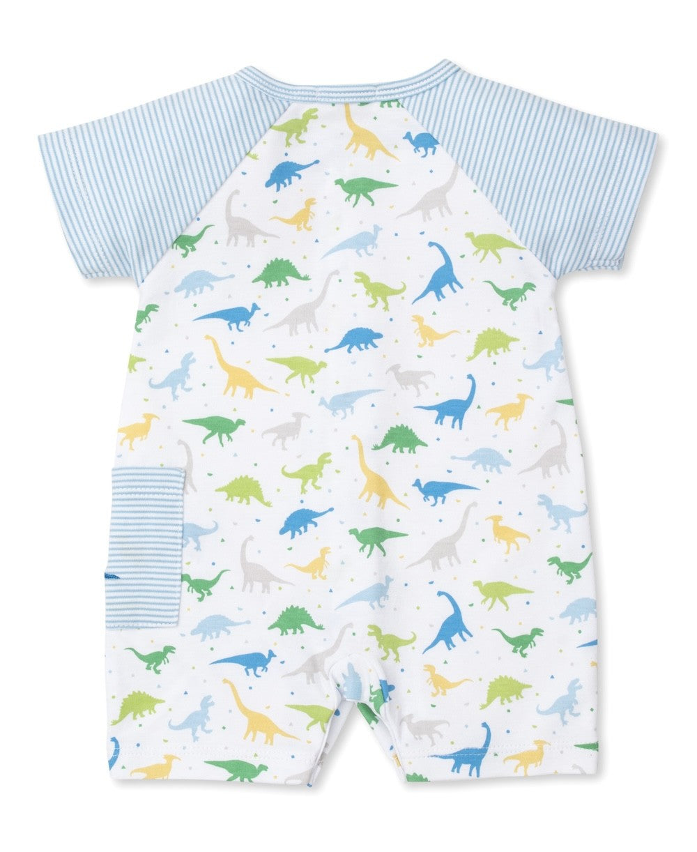Kissy Kissy Baby Boys Short Romper - Blue Dinosaurs Galore