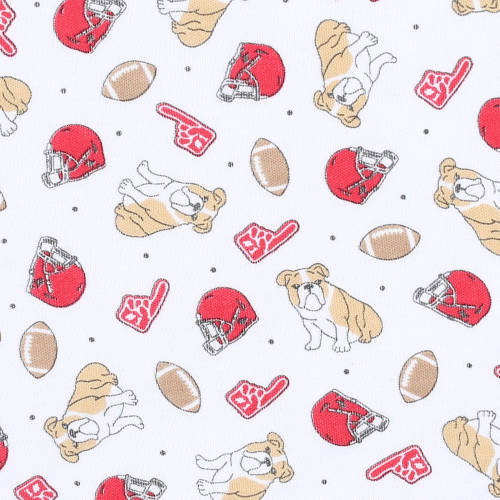 Magnolia Baby Long Pajamas - Red UGA Georgia Bulldog Football Print