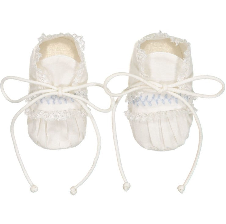 Feltman Brothers Baby Ivory / Blue Vintage Booties - Girl
