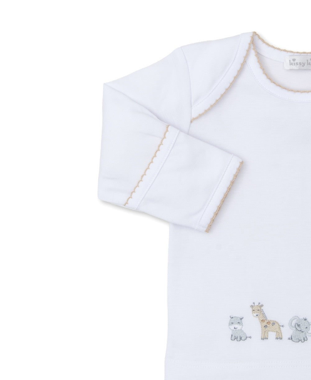 Kissy Kissy Baby Boys Tan Safari Squad Footed Pants Set