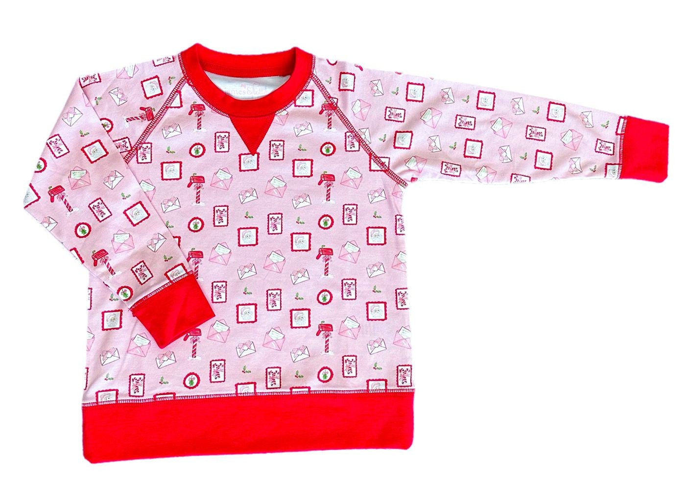 James & Lottie Girls Sidney Letters to Santa Sweatshirt - Pink by James & Lottie