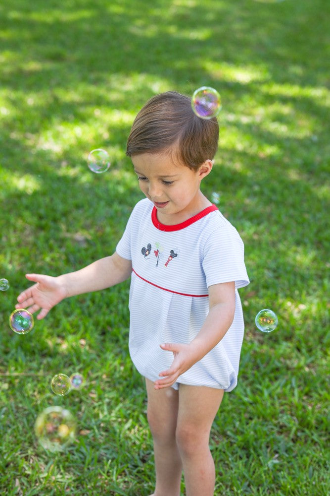 Trotter Street Kids Baby Boys Blue Mouse Embroidery Bubble