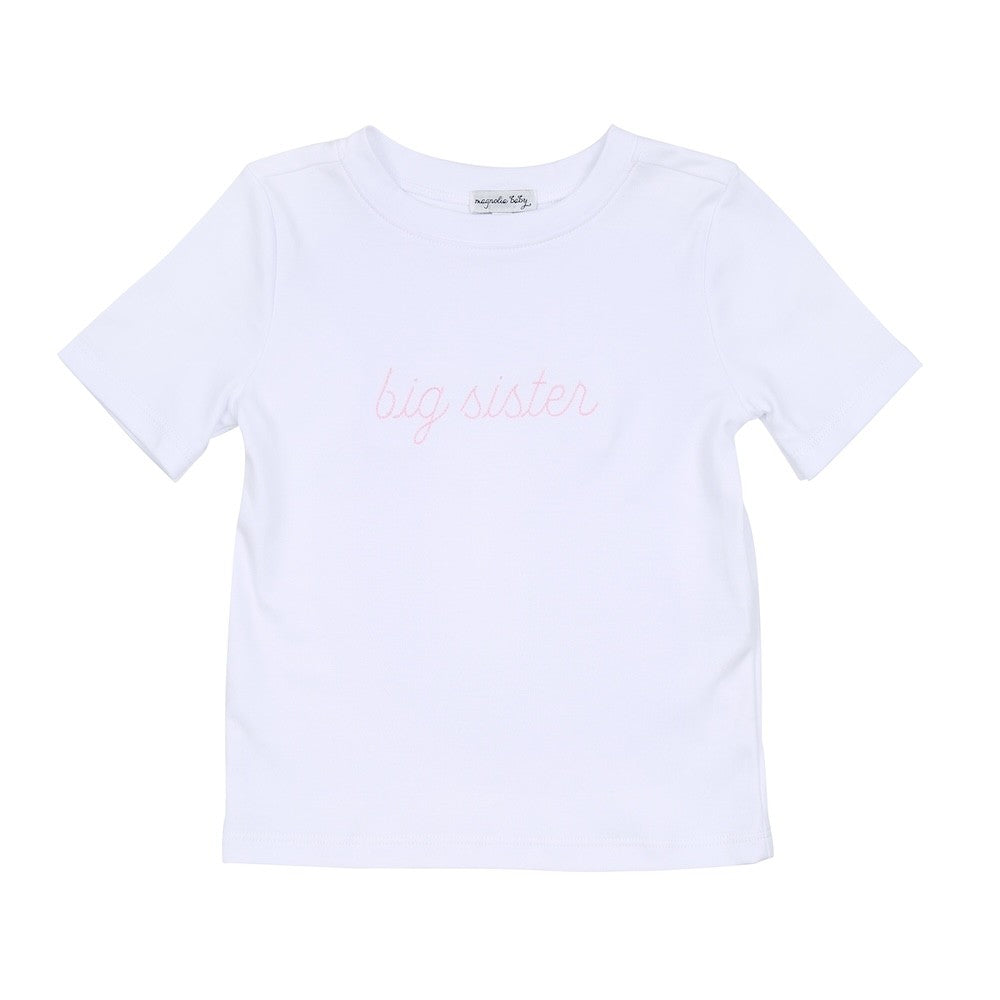 Magnolia Baby Toddler Girls Embroidered Big Sister Shirt
