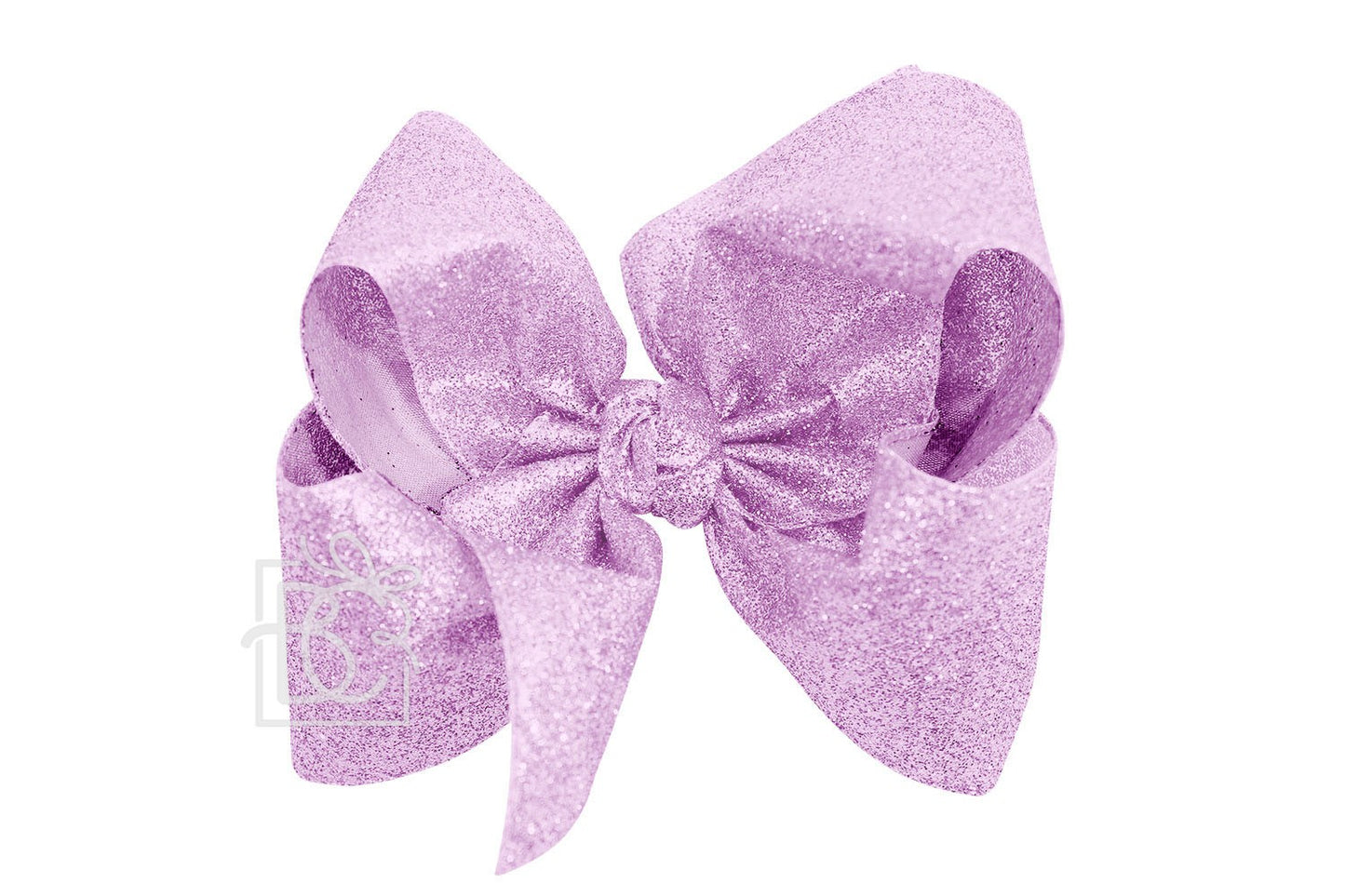 Beyond Creations Girls Hair Bow on Clip - Gum Drop Glitter Metallic Ribbon - Light Orchid