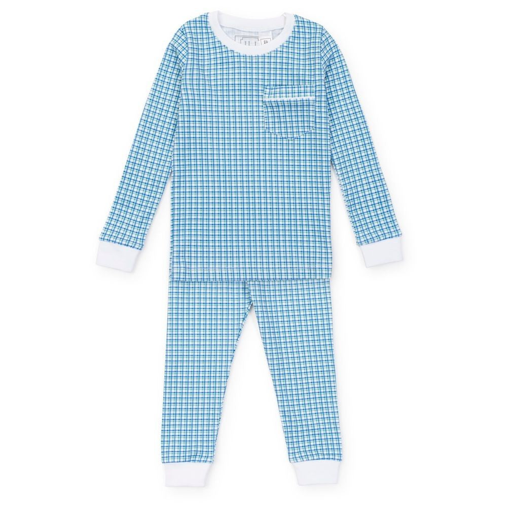 Lila & Hayes Boys Bradford Pajamas Set - Blue Hampton Plaid