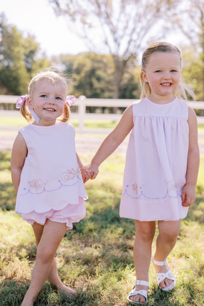 Proper Peony Girls Pink Kittens Sleeveless Dress