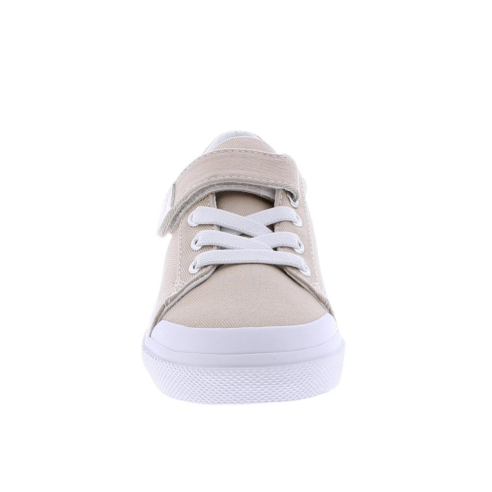 Footmates Kids Shoes - Jordan Vulcanized Canvas with Velcro - Stone