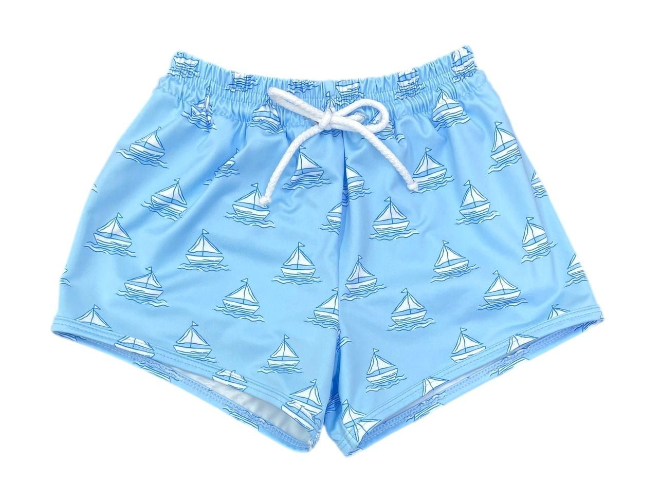 James & Lottie Boys James Swim Trunks - Blue Set Sail