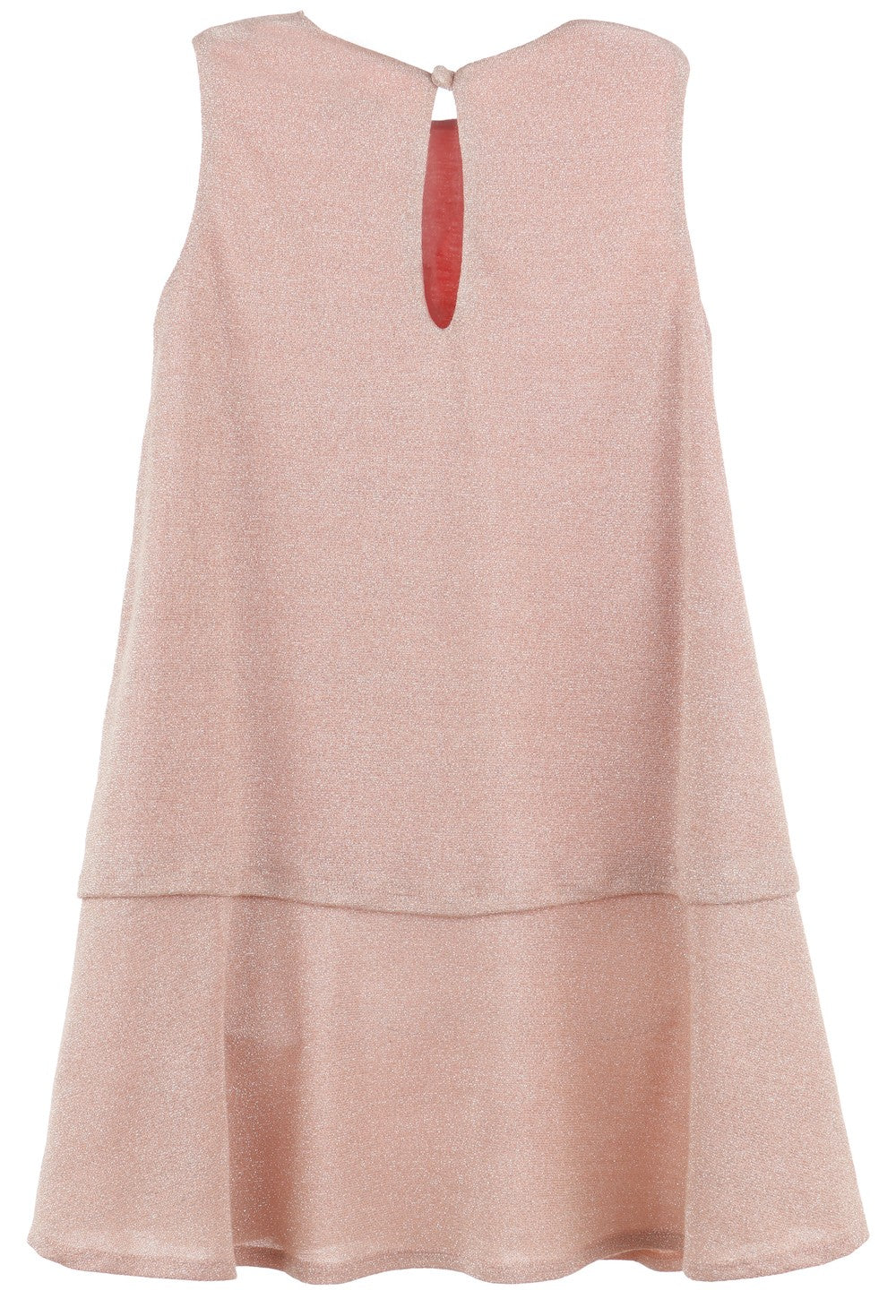 Luli & Me Gabby Girls Pink Rose Gold Sparkle Clara Sleeveless Party Dress by Luli & Me