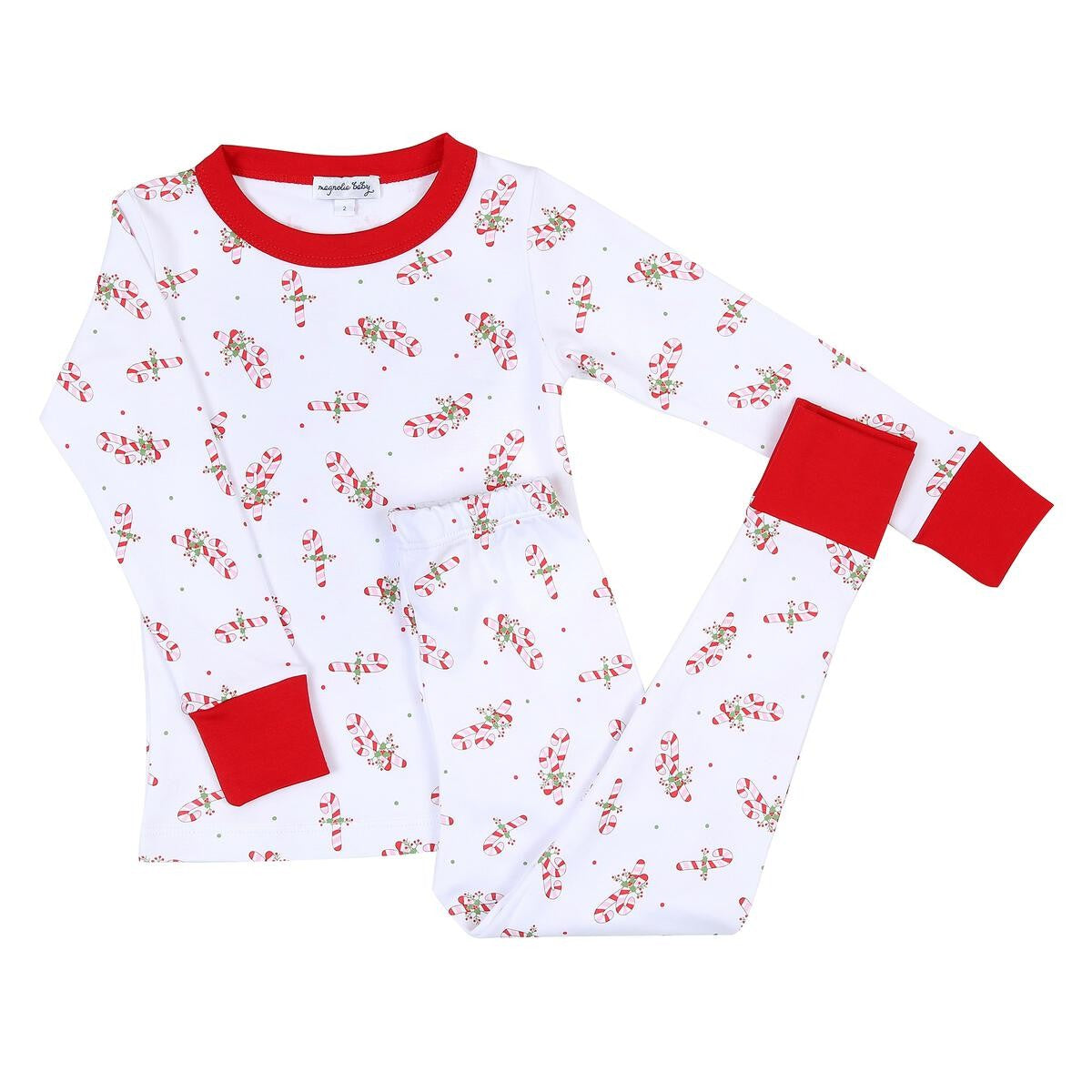 Magnolia Baby Girls Vintage Candy Canes Long Pajamas