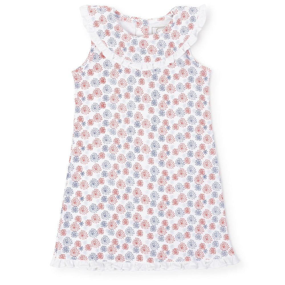 Lila & Hayes Girls Maris Dress - Patriotic Fireworks Show