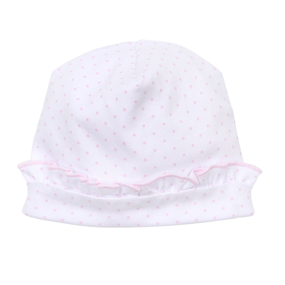 Magnolia Baby Mini Dots Fall 24 Pink Ruffle Hat