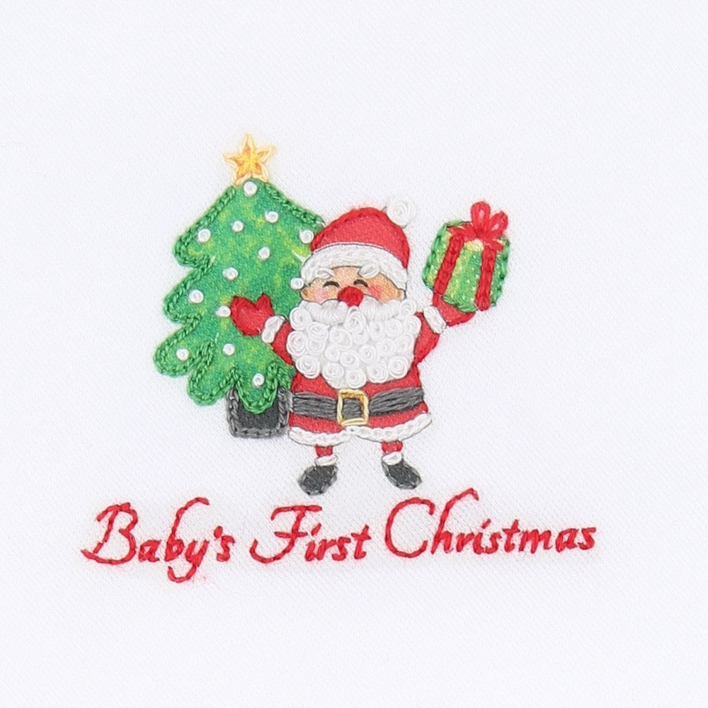 Magnolia Baby Jolly Holiday White Embroidered Baby's First Christmas Gown by Magnolia Baby