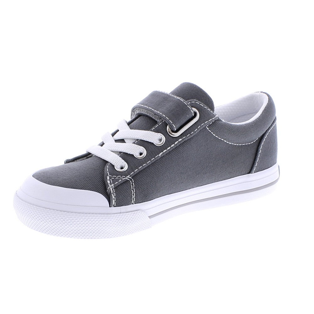 Footmates Kids Shoes - Jordan Vulcanized Canvas with Velcro - Gray