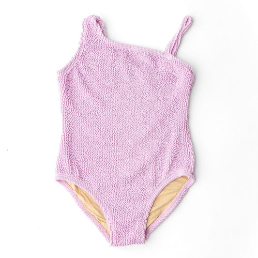 Shade Critters Girls One Piece Swimsuit - One Shoulder - Lavender Crinkle