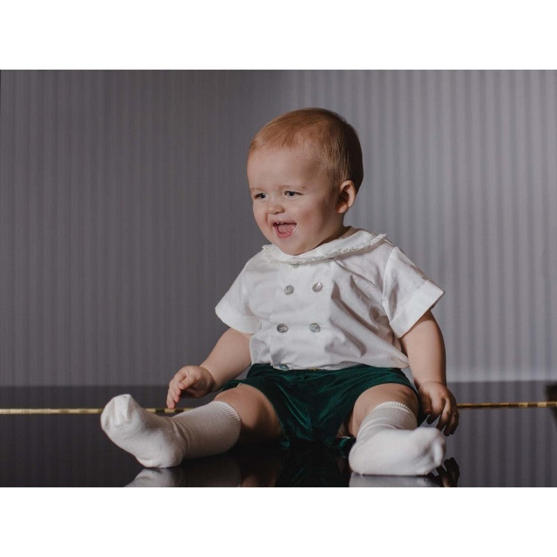 Sal & Pimenta Baby / Toddler Boys Dressy Set - Royal Emerald Green Velvet