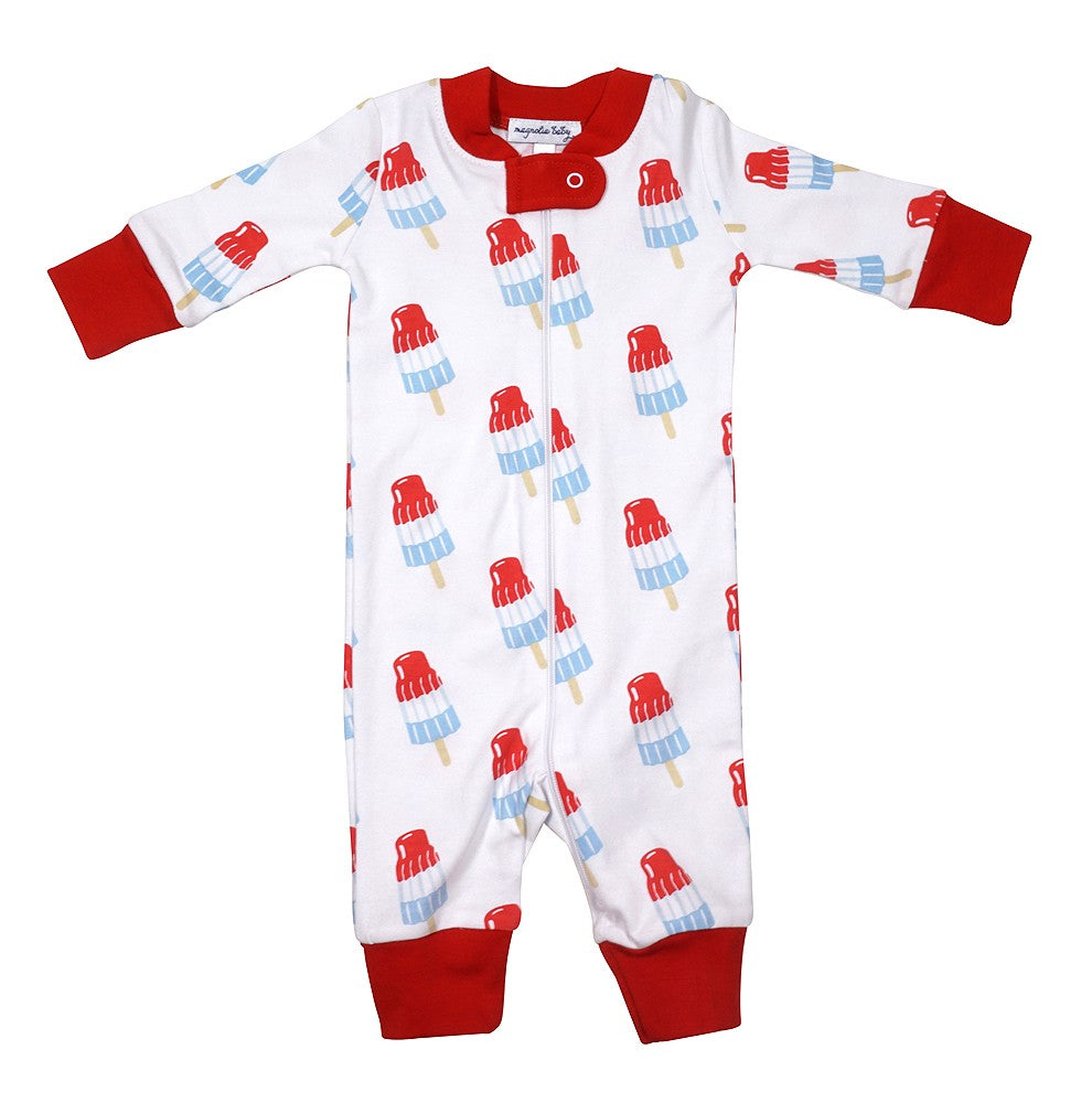 Magnolia Baby Patriotic Retro Ice Pops Zipped Pajamas by Magnolia Baby