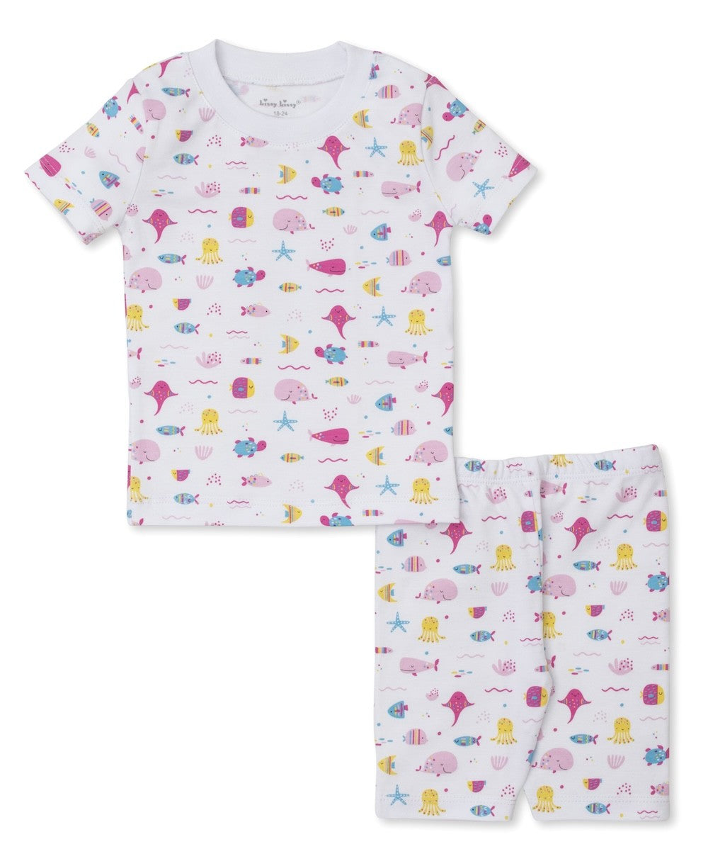 Kissy Kissy Girls Short Pajamas - Pink Sea Life Fun