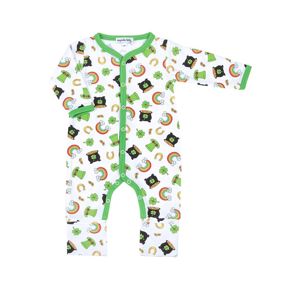 Magnolia Baby Green Pots of Gold St. Patrick's Day Printed Playsuit
