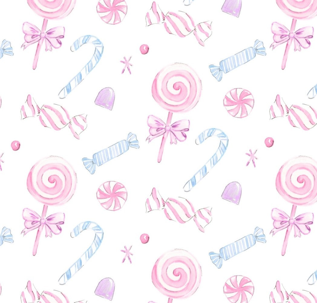 James & Lottie Girls Pink Christmas Sweets Harper Knit Leggings Set