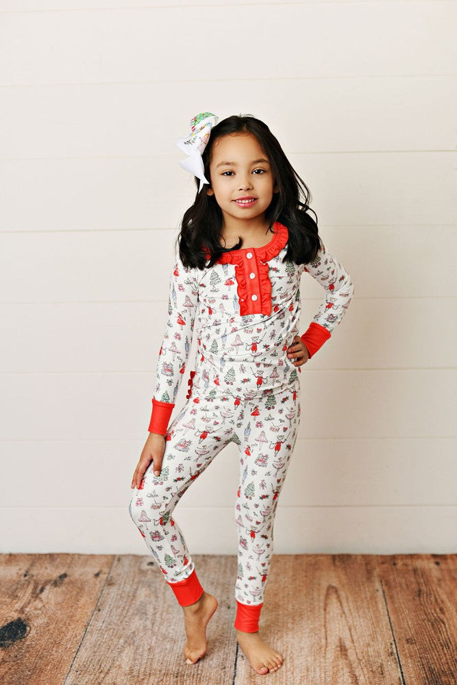 Swoon Baby Girls Butterknit Pajamas PJ Set - Nutcracker Ballet Print