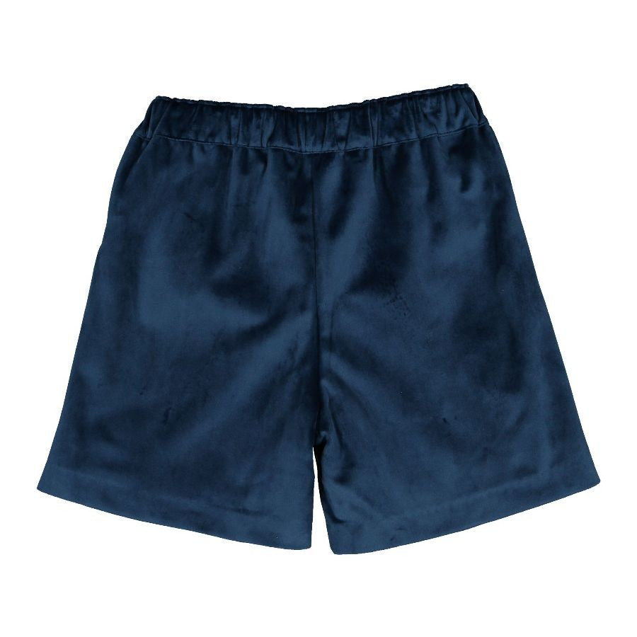 Sal & Pimenta Boys Dressy Velvet Shorts - Mysterious Midnight Blue