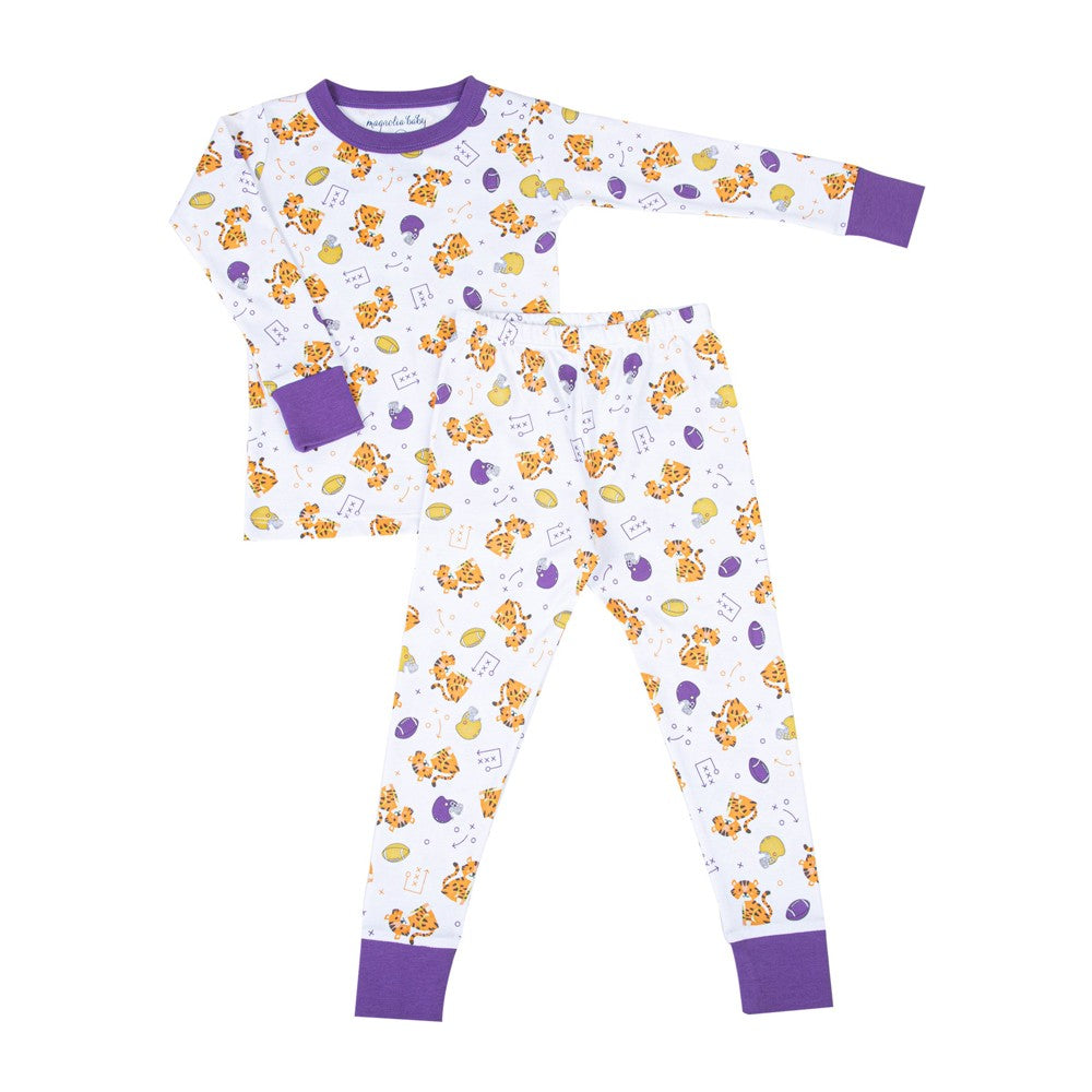 Magnolia Baby LSU Tigers Purple Gold Long Pajamas