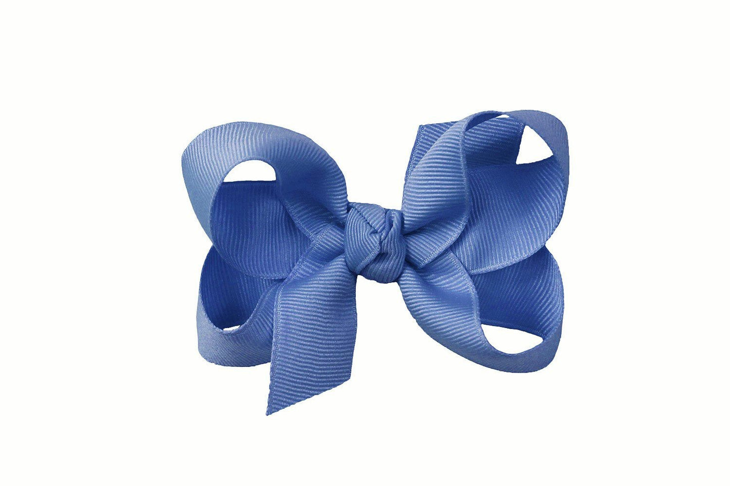 Beyond Creations Girls Grosgrain Double Knot Bow on Clip - Smoke Blue