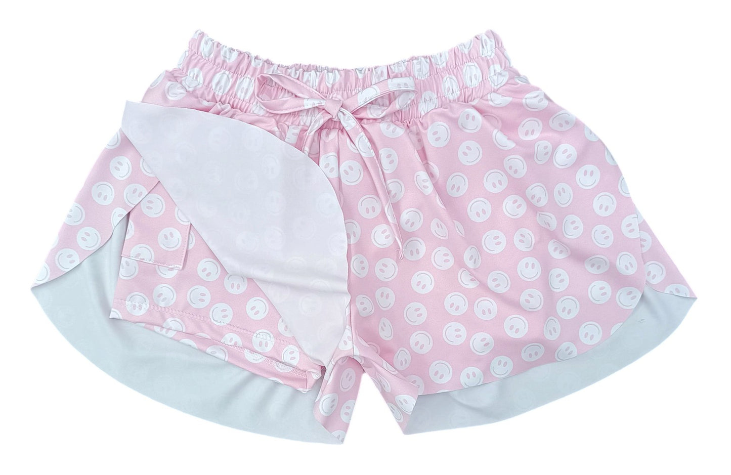Be Elizabeth by James & Lottie Girls Butterfly Shorts - Pink Smiley Faces